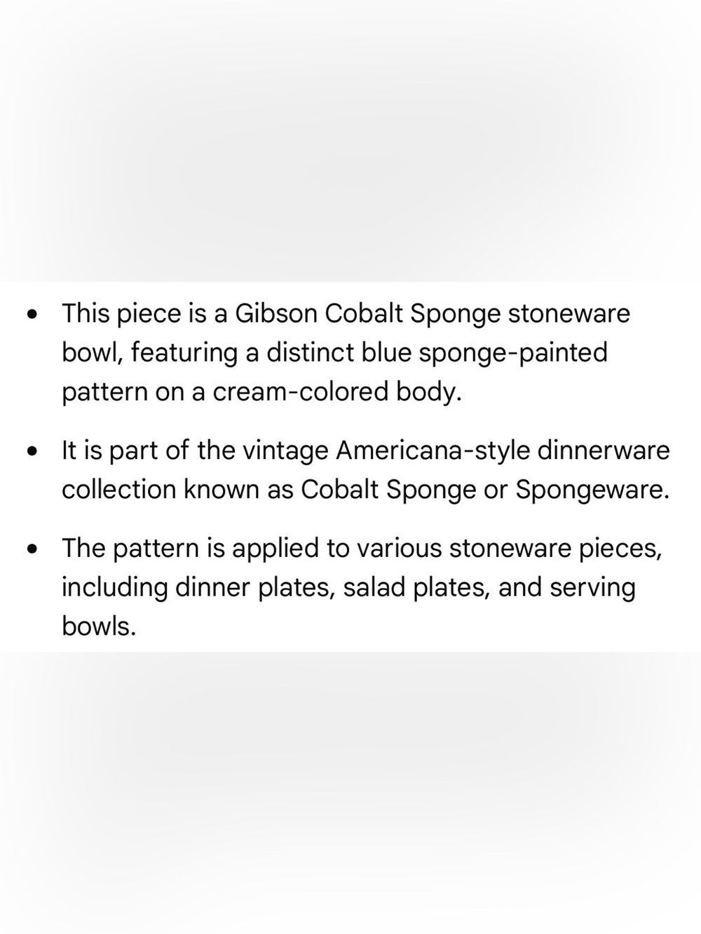Vintage Gibson Cobalt Blue Serving Bowl - Picture 7 of 7